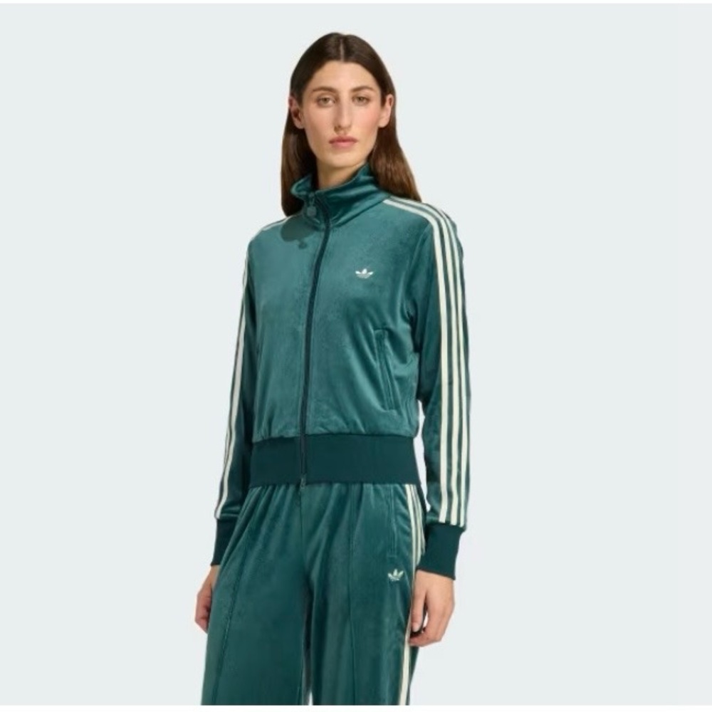 NWOT Adidas X Liberty London debossed velvet Firebird Track jacket. Medium.